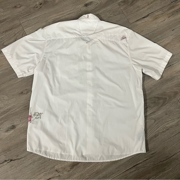 White Casual Button Down Shirt with Short Sleeves - Picture 5 of 8